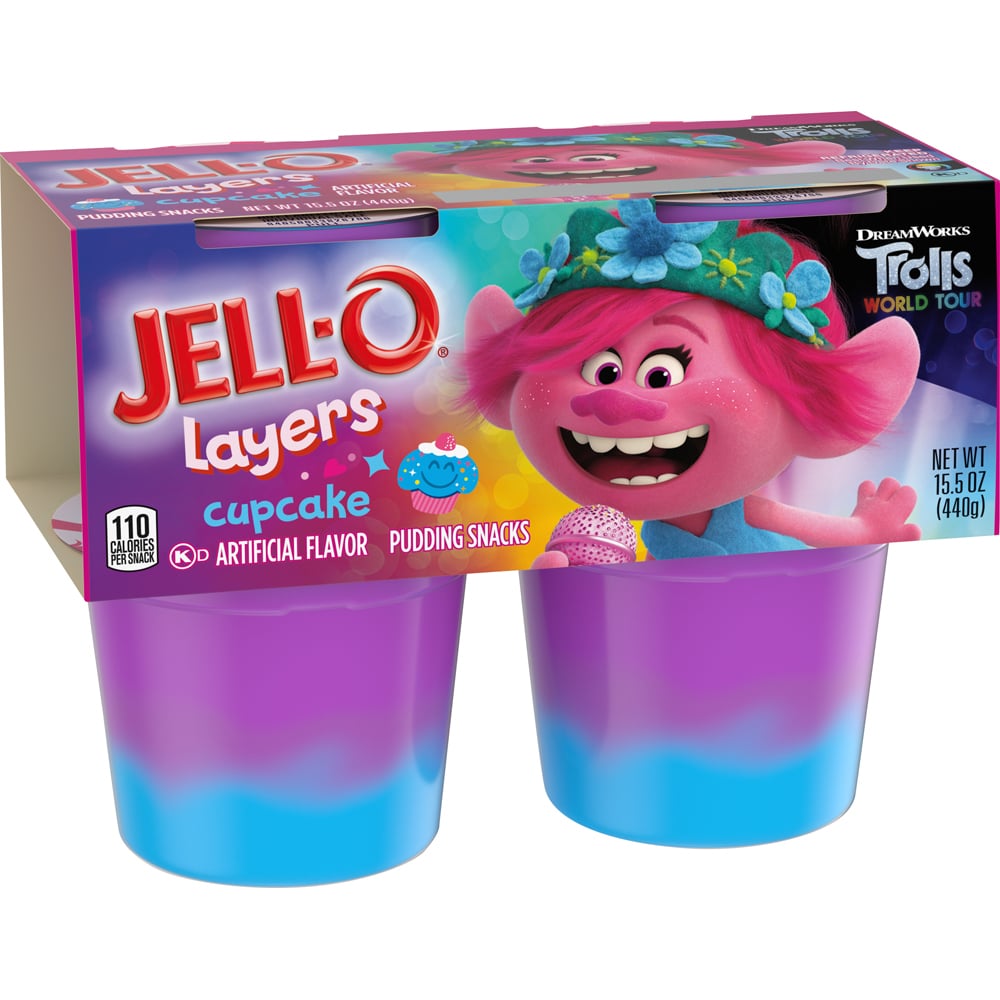 Jell-O Layers Dreamworks Trolls World Tour Cupcake Pudding Snacks