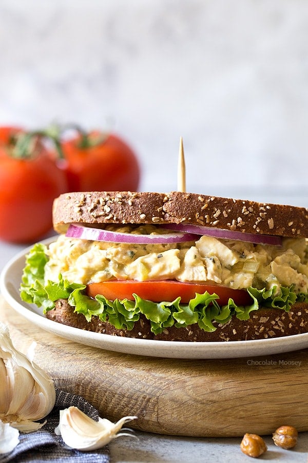 Garlic Hummus Chicken Salad Sandwich