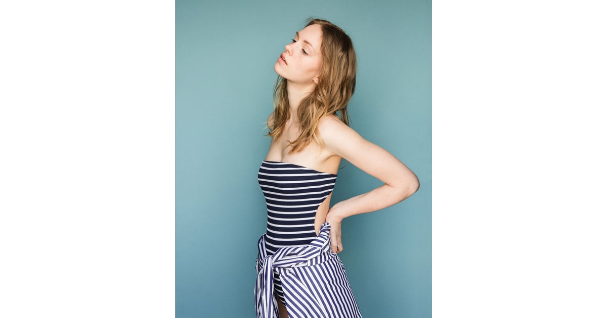 zara striped swimsuit