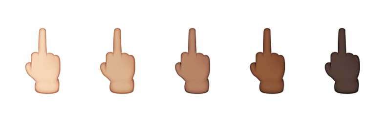 Middle finger emoji in all skin tones