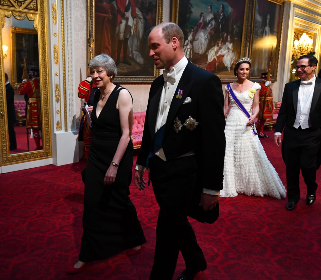 Theresa May, The Duke of Cambridge, the Duchess of Cambridge, and Steven Mnuchin at the State Banquet