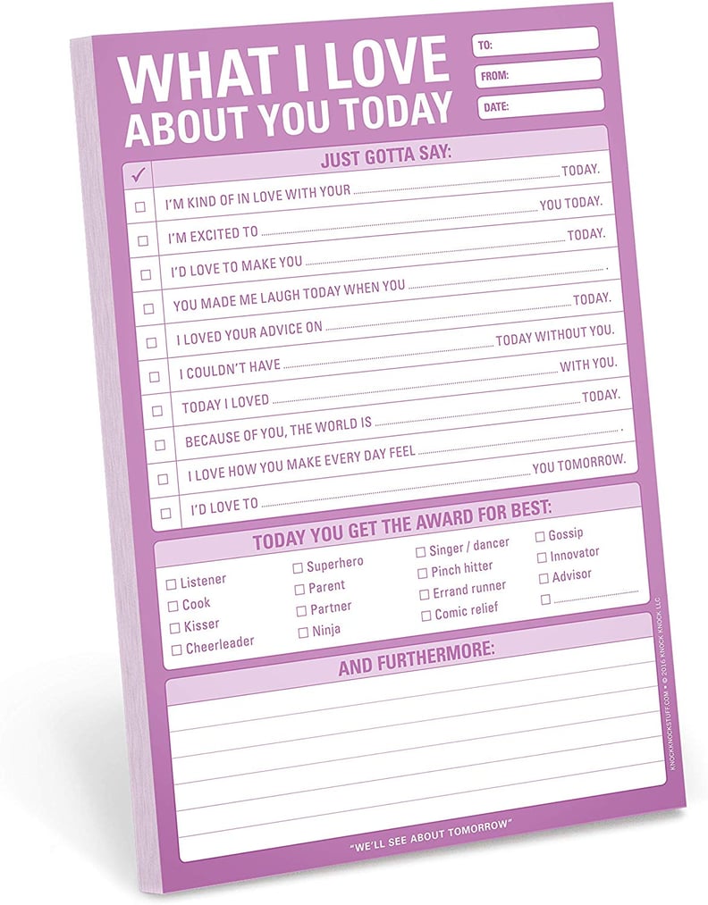 Knock Knock What I Love About You Checklist Notepad