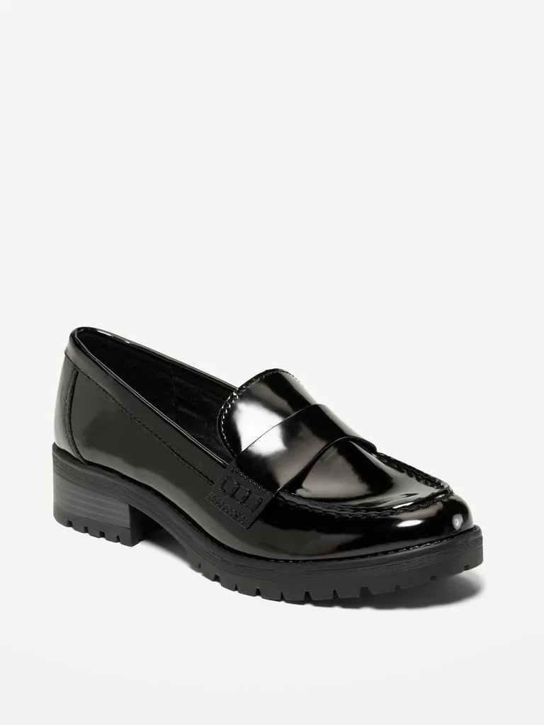 Old Navy Faux-Leather Chunky-Heel Loafer Shoes