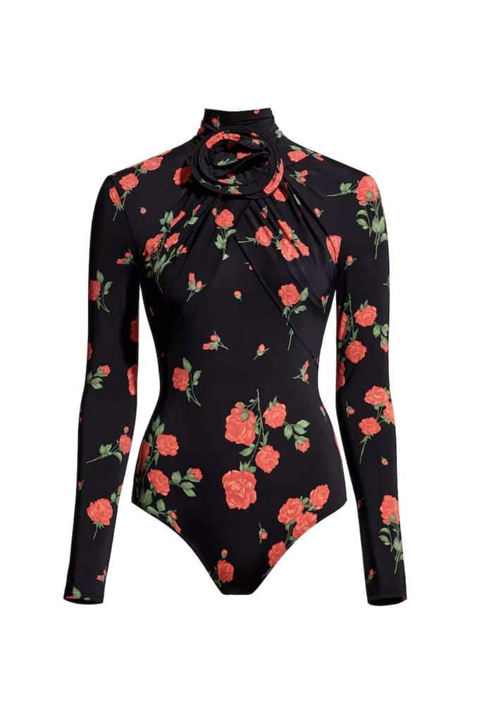 Magda Butrym X H&M Rose-Appliquéd Wrapover Bodysuit