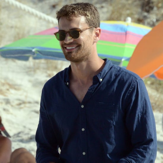 Theo James on the Beach in Spain July 2017