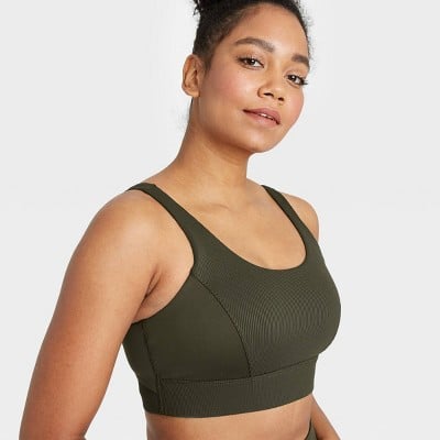 All in Motion Women's Medium Support Strappy Back Bonded Bra