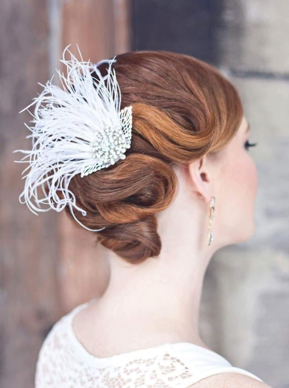 Vintage Art Deco Feather Headpiece