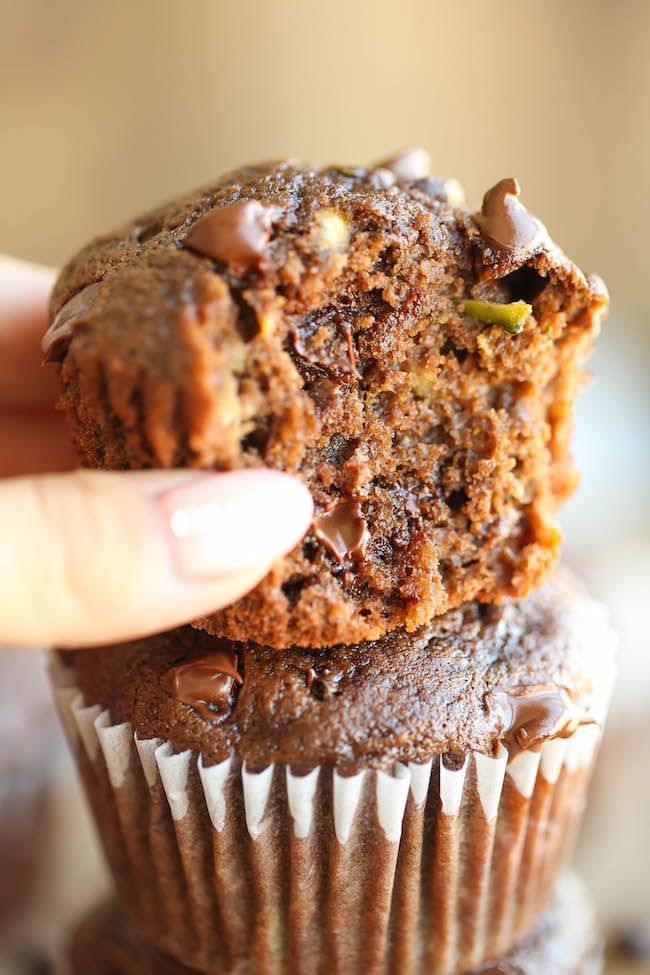 Double Chocolate Chip Zucchini Muffins