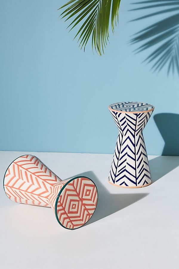 Twill Ceramic Indoor Outdoor Side Tables Anthropologie Dropped Its New Outdoor Collection And A Day By The Pool Never Looked So Good Popsugar Home Photo 74