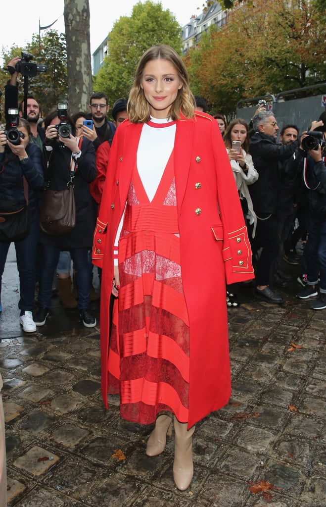At Valentino, the style star worked red layers like a pro.