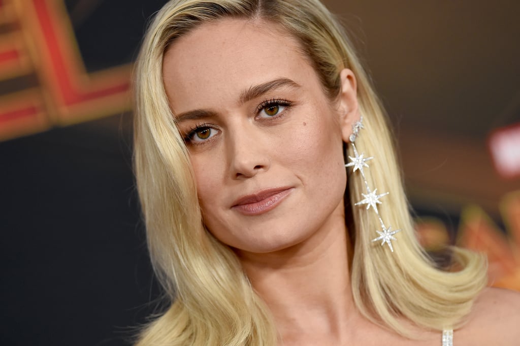 Brie Larson Gold Gown at Captain Marvel Premiere