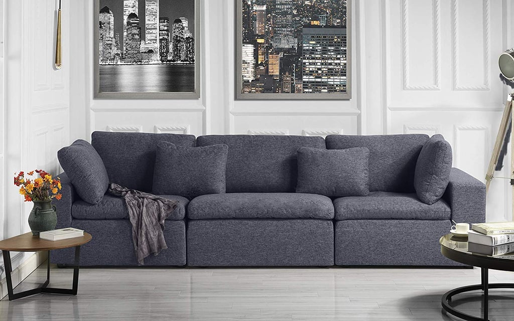 Large Classic Living Room Linen Fabric Sofa