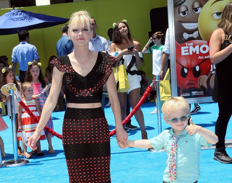 WESTWOOD, CA - JULY 23:  Actress Anna Faris (L) and son Jack Pratt attend the premiere of Columbia Pictures and Sony Pictures Animation's 
