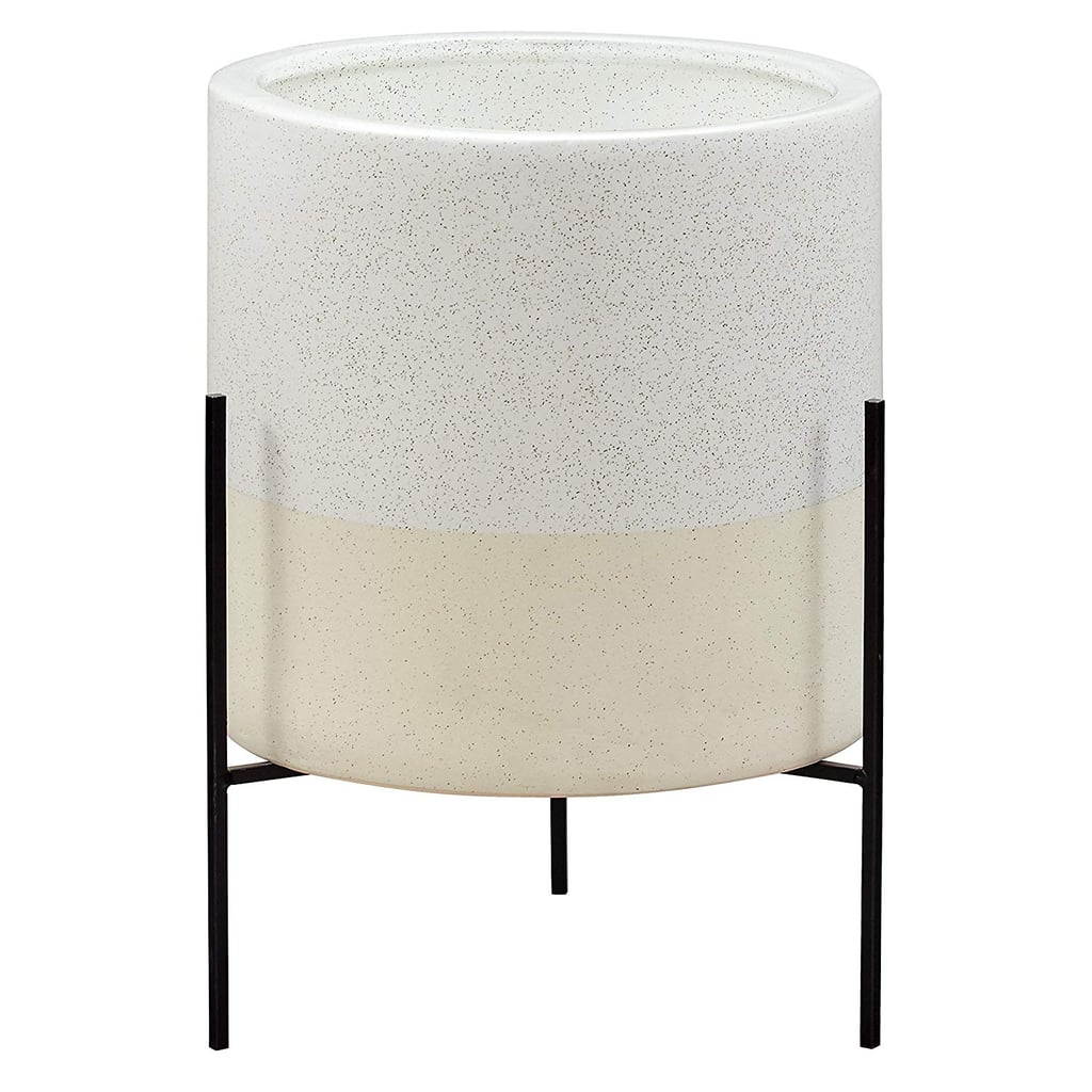 Rivet Mid-Century Ceramic Planter With Stand