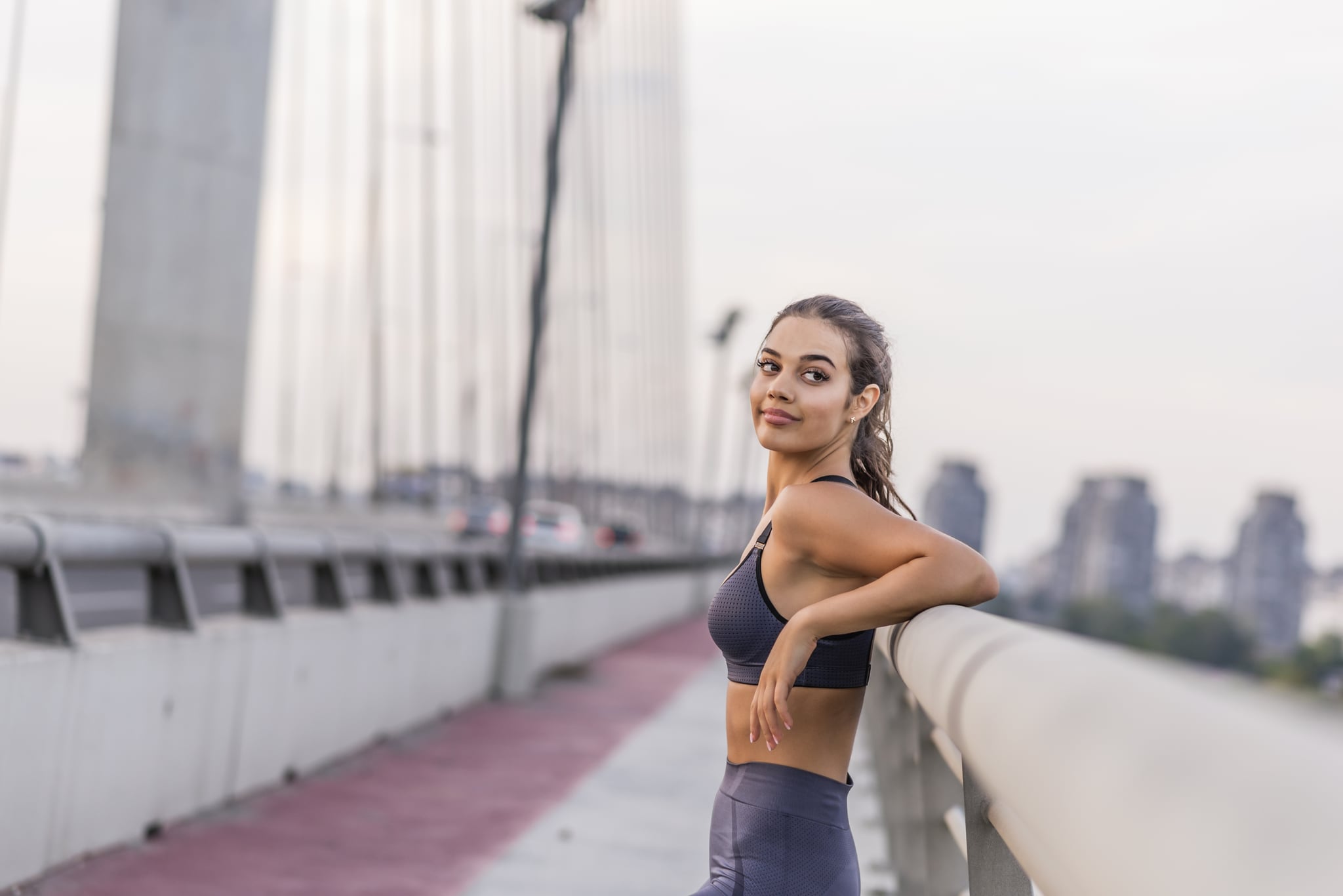 woman running and working out with an IUD