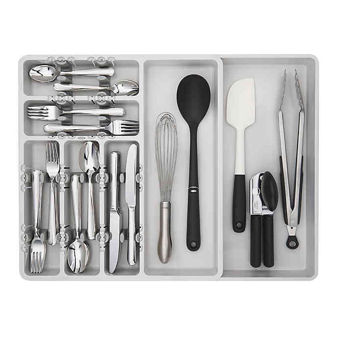  OXO Good Grips Kitchen Drawer, Expandable Utensil Organizer,  White: Home & Kitchen