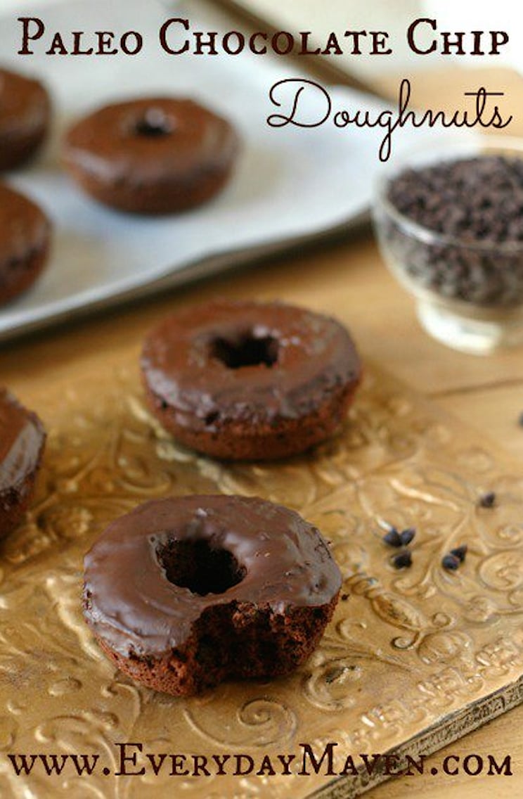 Chocolate Chip Doughnuts With Chocolate Glaze