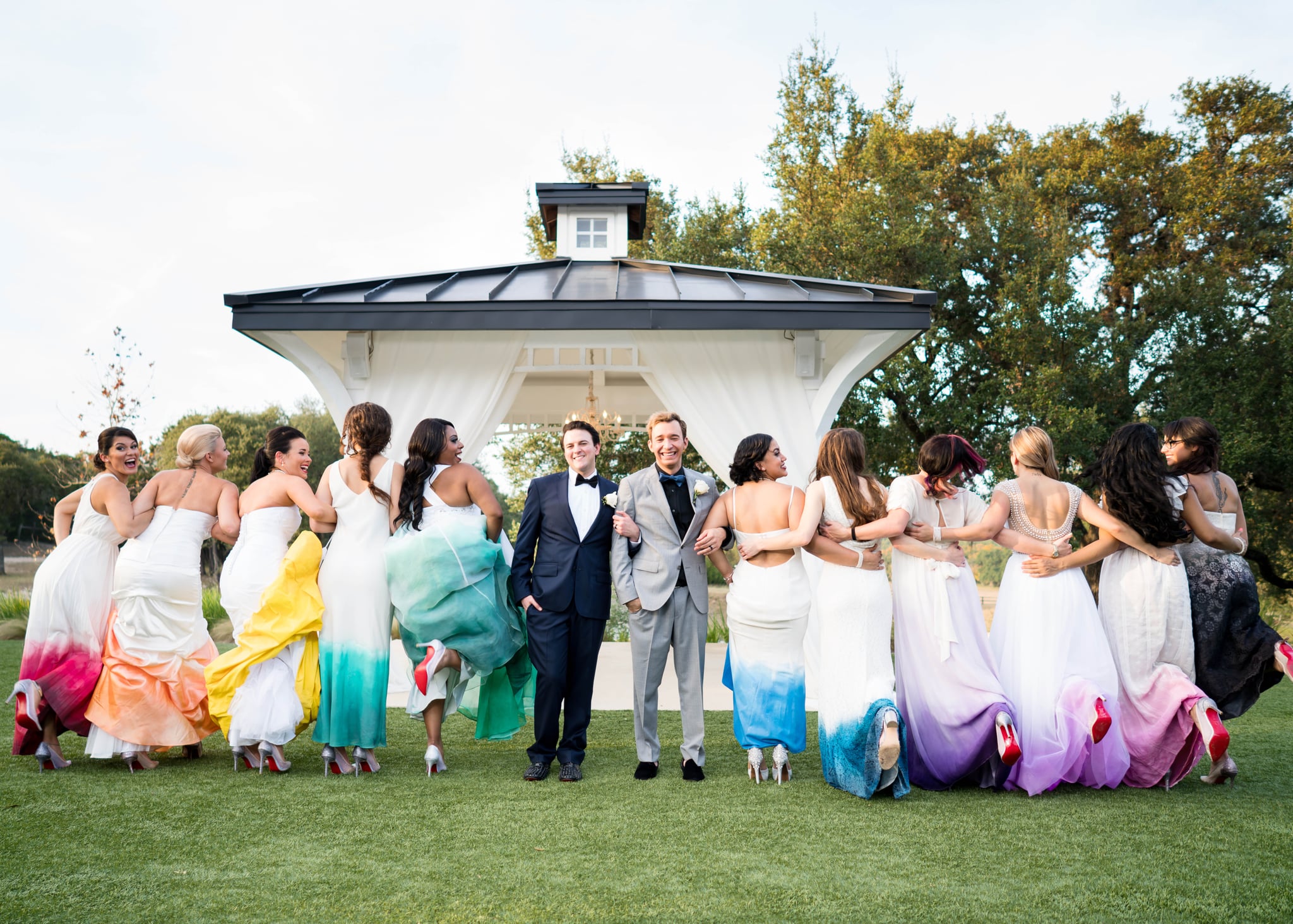 rainbow bridesmaid dress