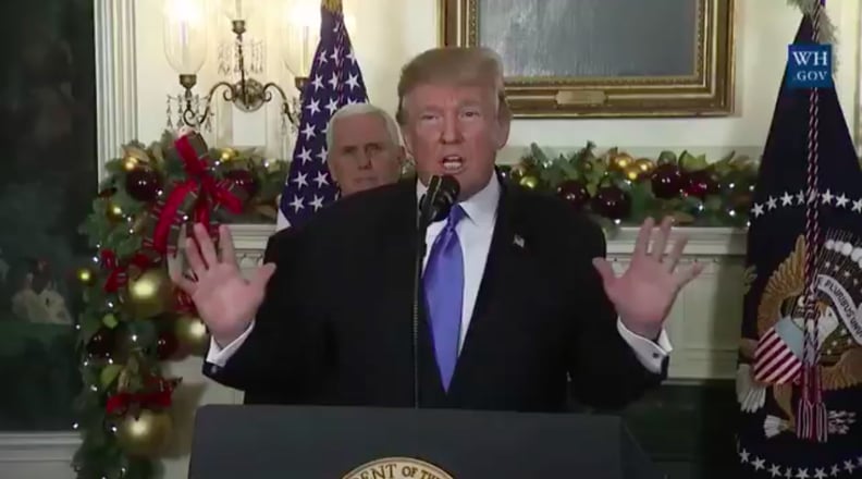 Donald Trump slurs his speech during Jerusalem speech.