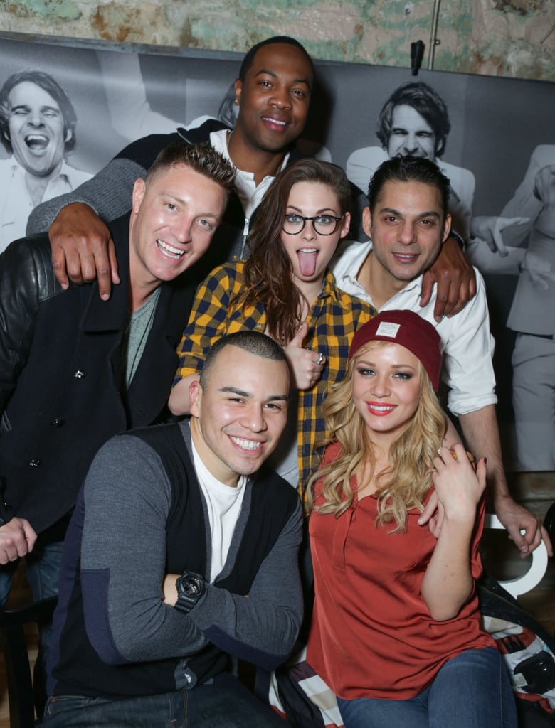 Kristen Stewart got silly with partygoers on Friday.