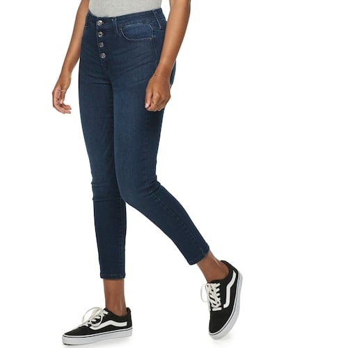 POPSUGAR Raw-Edge High-Waisted Skinny Ankle Jeans