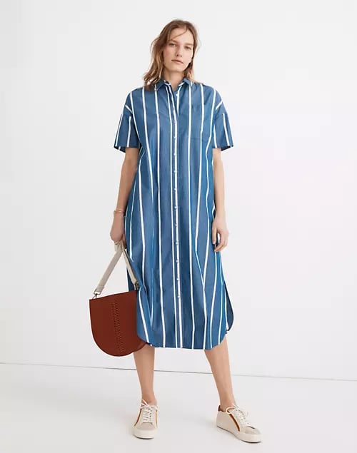 Madewell Petite Oversized Midi Shirtdress in Stripe