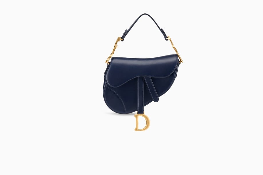 Dior Mini Saddle Bag in Blue Calfskin