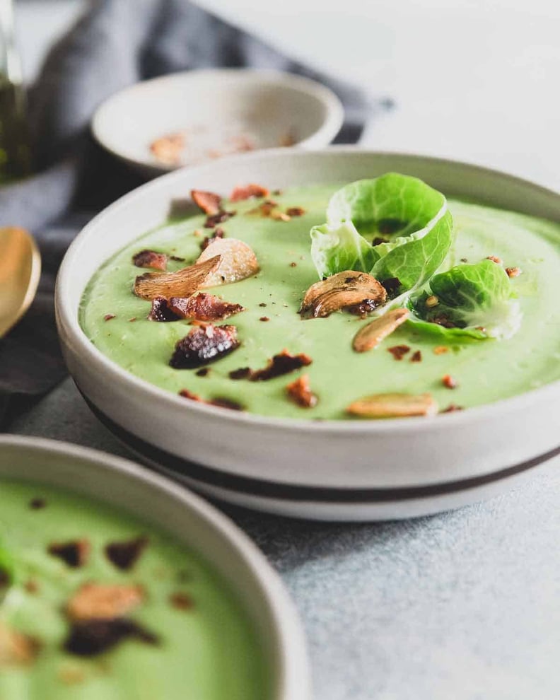 Creamy Garlic Brussels Sprout Soup