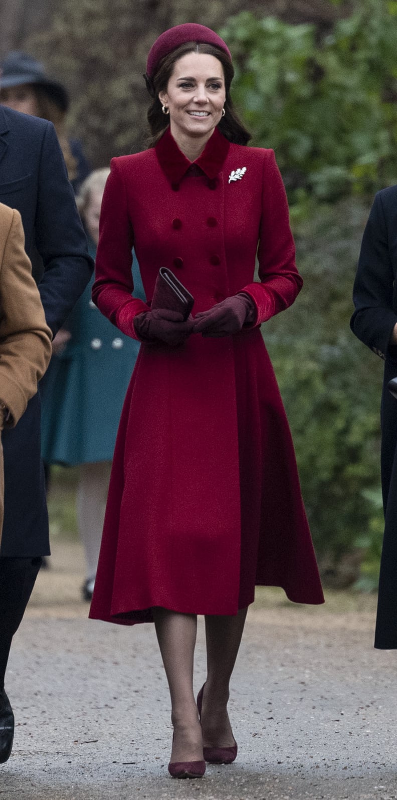 Kate Middleton Wears a Catherine Walker Coat Dress at the Sandringham Christmas Service in 2018