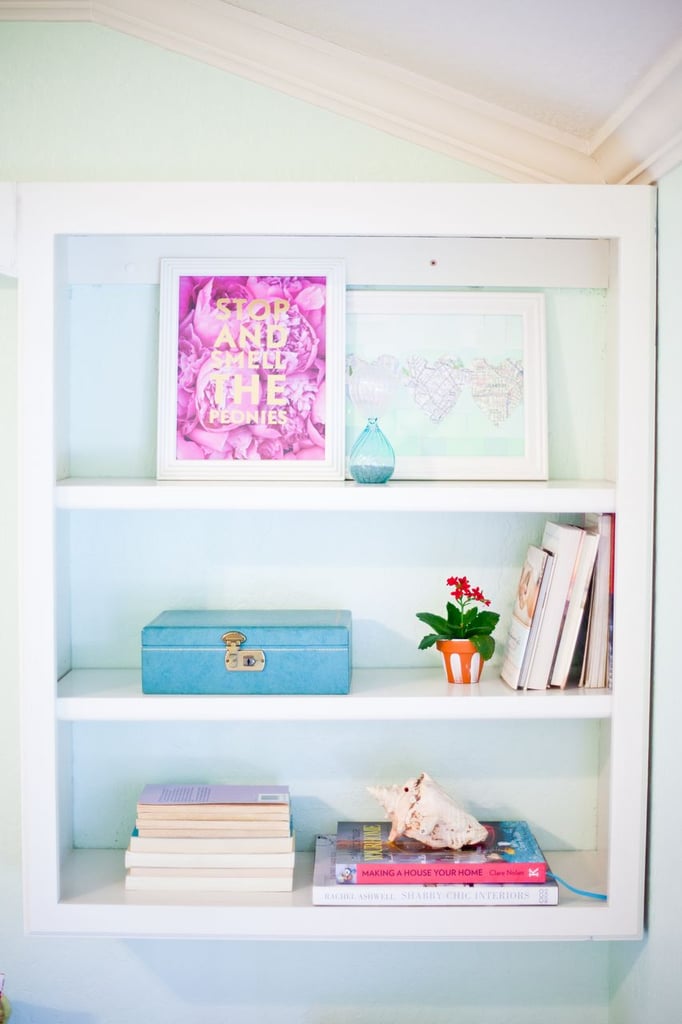 The princess starts her day by reading a book (or two . . . or three), so she'd definitely have a cute bookshelf displayed in her home.