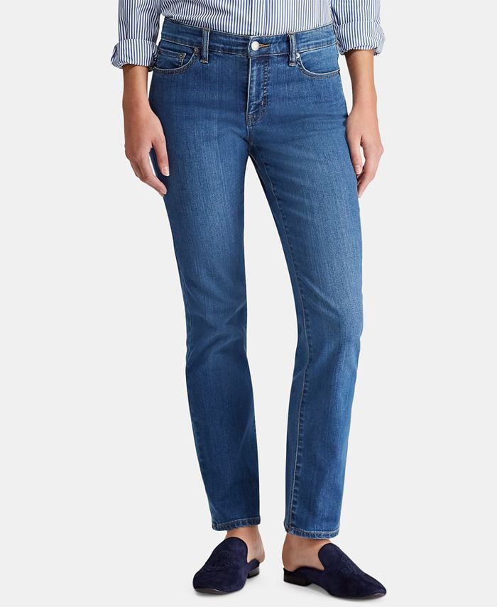 Midrise Jeans: Lauren Ralph Lauren Super Stretch Straight Jeans