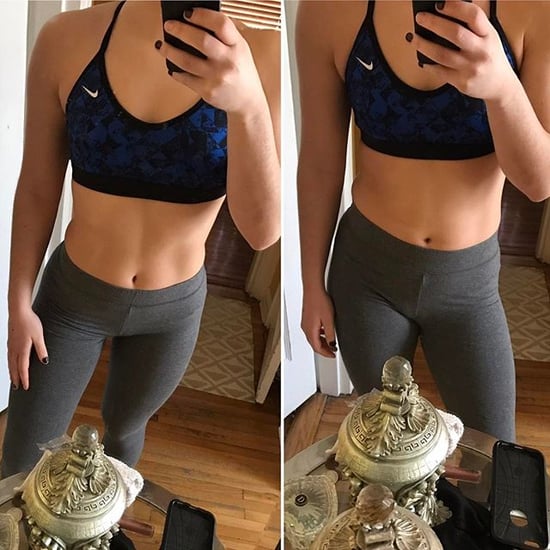 Photo Comparison of Flexed and Relaxed Abs on Instagram