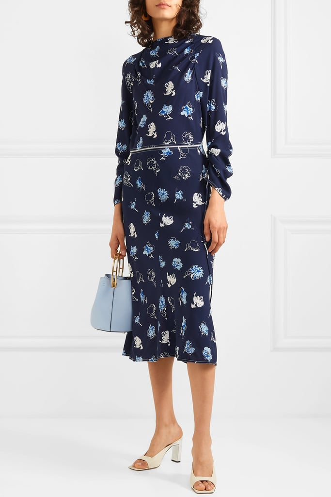 Marni Floral-Print Stretch-Crepe Dress