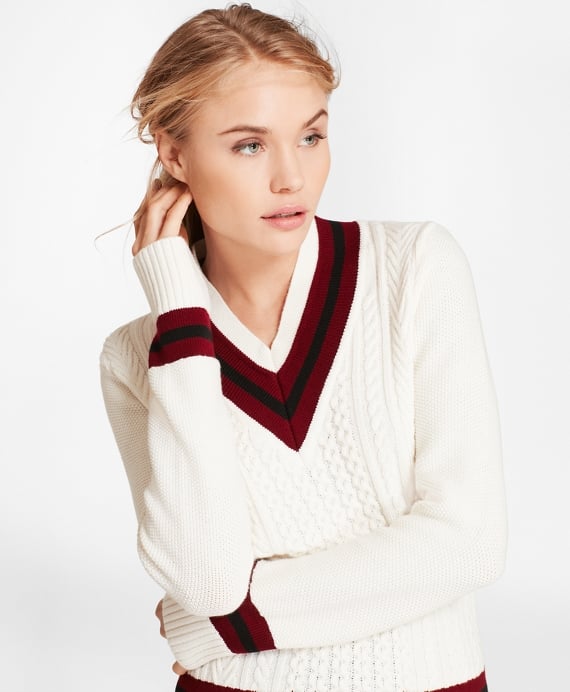 Brooks Brothers Merino Wool-Cotton Tennis Sweater