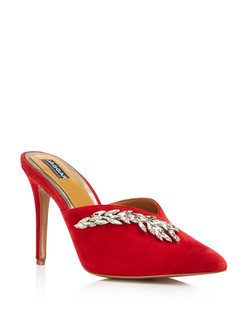 Jaggar Myth Jeweled Suede Mules