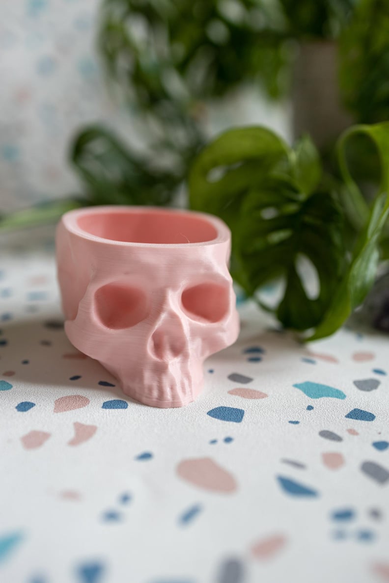 Medium Powder Pink Skull Plant Pot