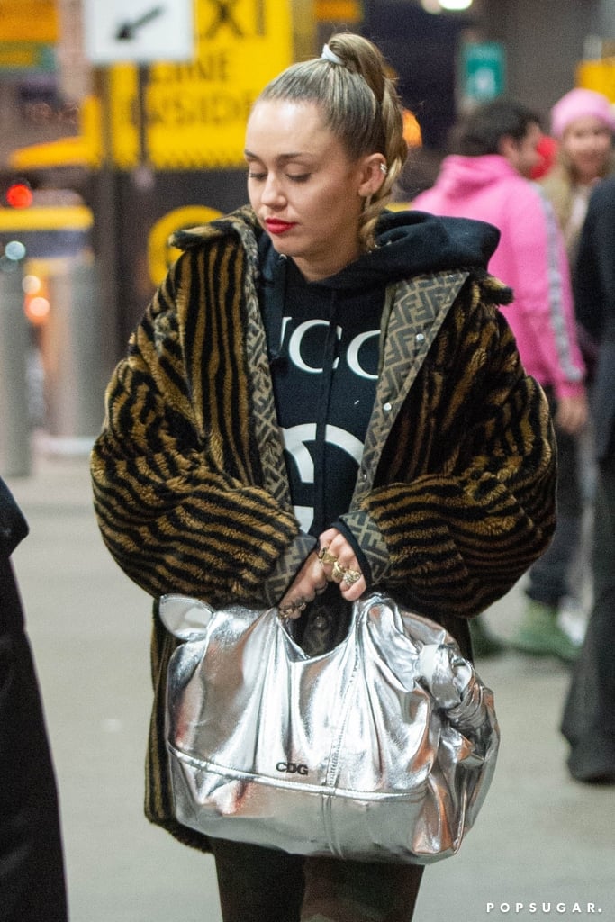 Miley Cyrus's Fendi Faux Fur Coat December 2018