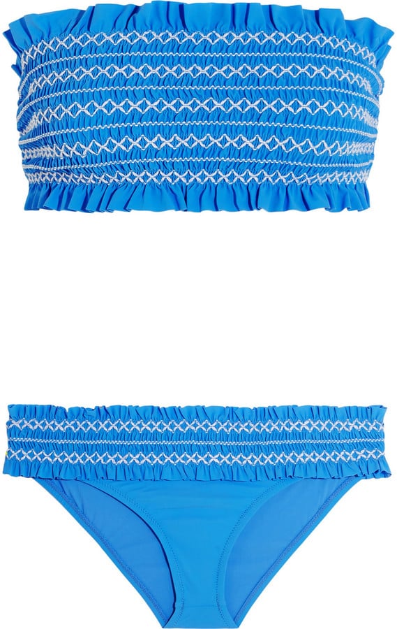Tory Burch Costa Smocked Bandeau Bikini ($230) | You'll Be Wearing 1 of  These Bikinis on Fourth of July — Mark Our Word | POPSUGAR Latina Photo 23