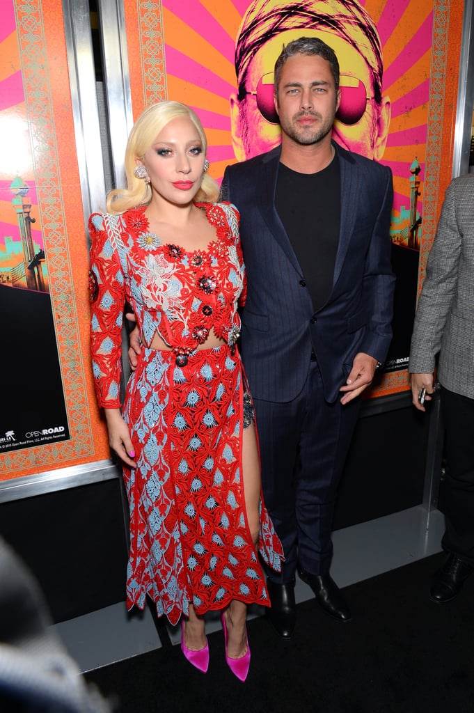 Lady Gaga ripped this bold Marc Jacobs Spring '16  look right off the runway, outshining her fiancé, Taylor Kinney.
