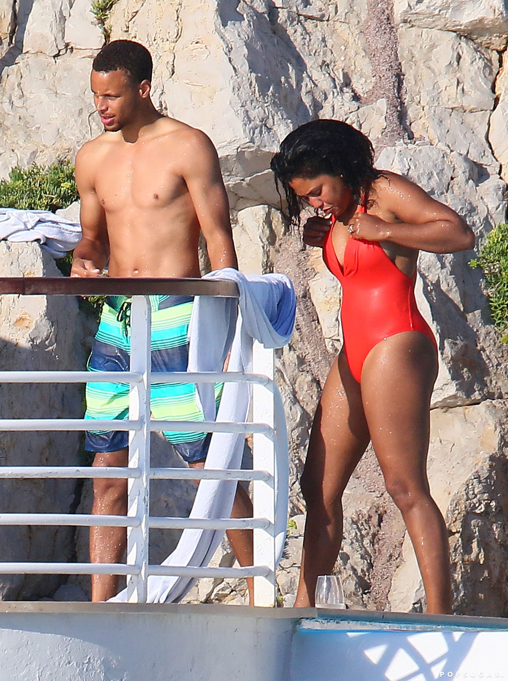 Ayesha and Stephen Curry in St. Tropez July 2016 Pictures. 