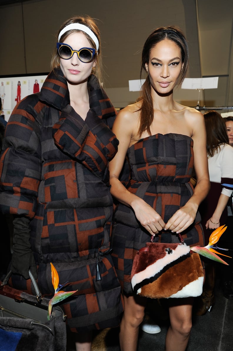 Joan Smalls Backstage at Fendi