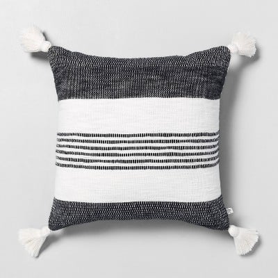 Centre Stripes Tassel Throw Pillow