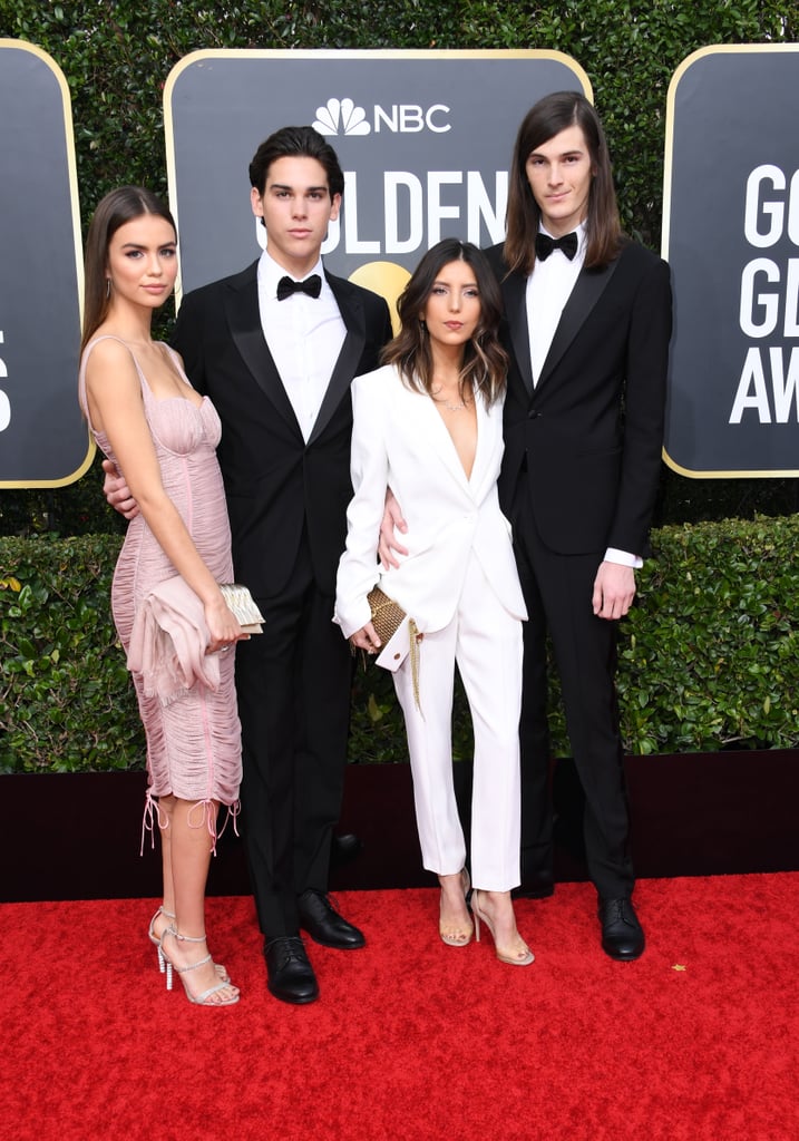 Paris and Dylan Brosnan at the Golden Globes 2020