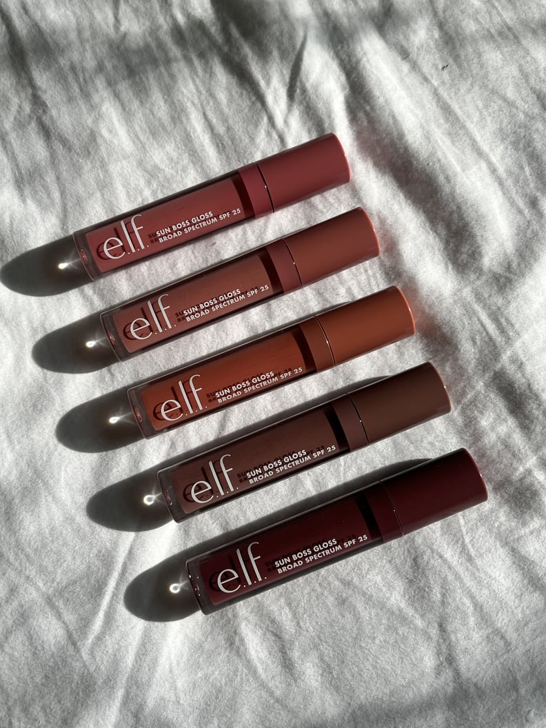 The e.l.f Sun Boss Gloss SPF 25 in five shades.