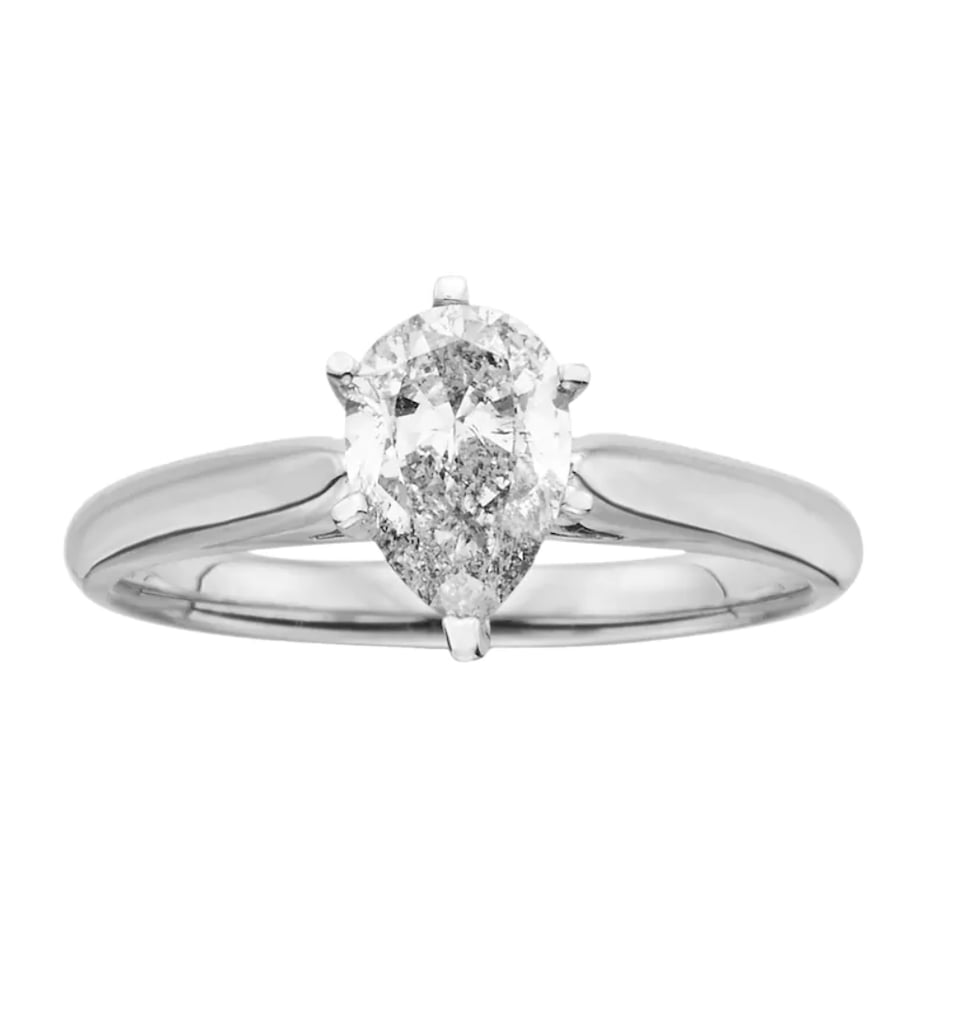 Kohl's PearCut Diamond Solitaire Ring Kaley Cuoco's Engagement Ring