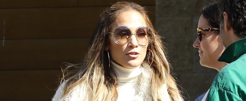 Jennifer Lopez Wears a Feather and Fringe Boho Knit Cardigan