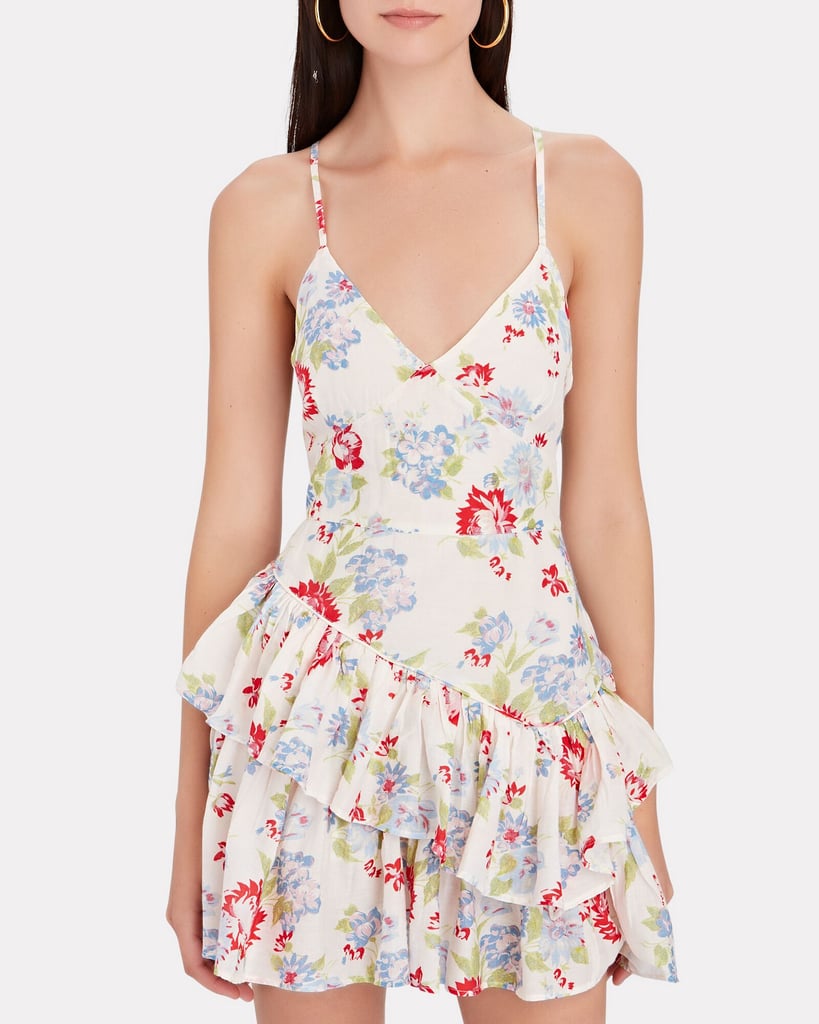 LoveShackFancy Marion Ruffled Floral Mini Dress