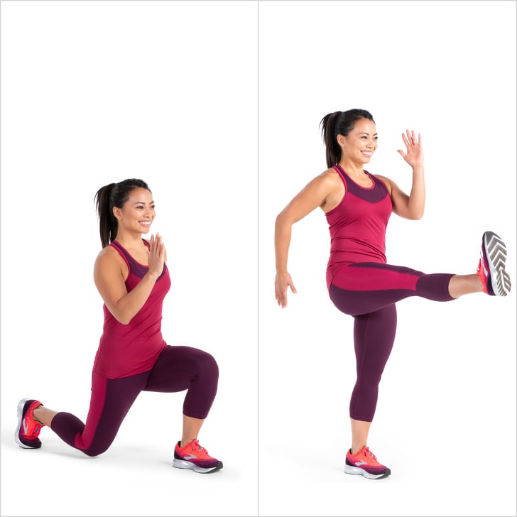 Alternating Lunge and Kick 10Minute Cardio For Abs POPSUGAR