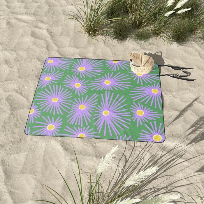 New England Asters Picnic Blanket by kathnash