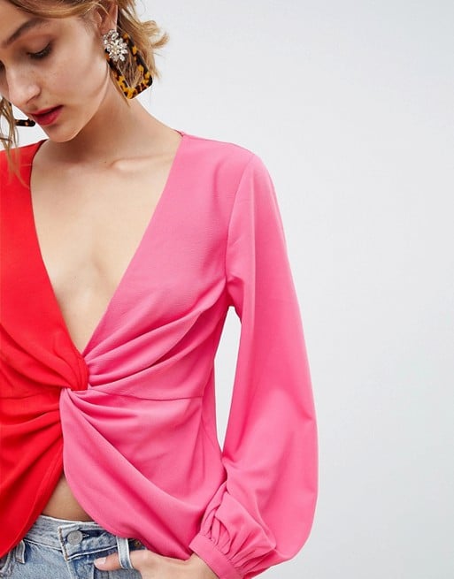 Asos Design Twist Front Color Block Top Victoria Beckham Had Quite A Moment In This Black Bikini Wouldn T You Say Popsugar Fashion Photo 7